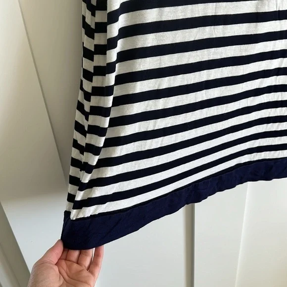 Sew In Love Women's M Sleeveless Ringer Tank Navy Blue Stripe Nautical Beachy - Picture 4 of 9